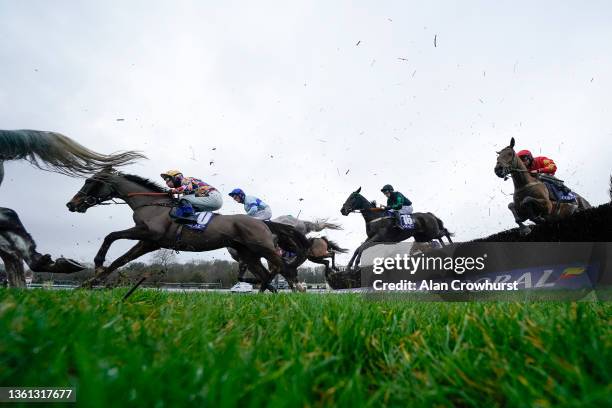 Stan Sheppard riding Iwilldoit on their way to winning The Coral Welsh Grand National Handicap Chase at Chepstow Racecourse on December 27, 2021 in...