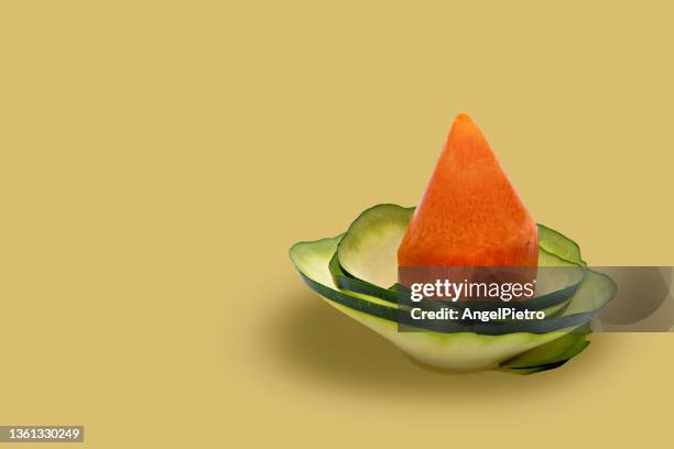 carrot and zucchini - vegan composition - namaz stock pictures, royalty-free photos & images