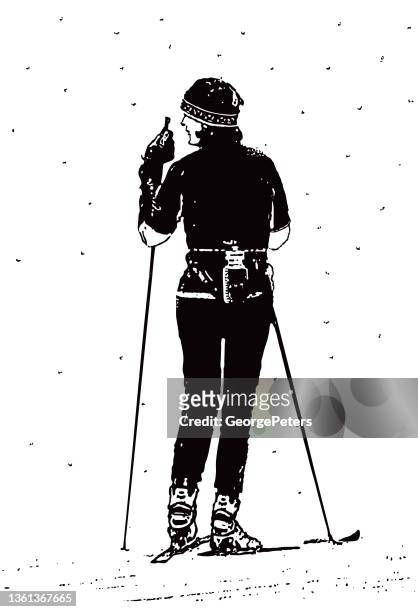 cross country skier, isolated vector - cross country skiing stock illustrations