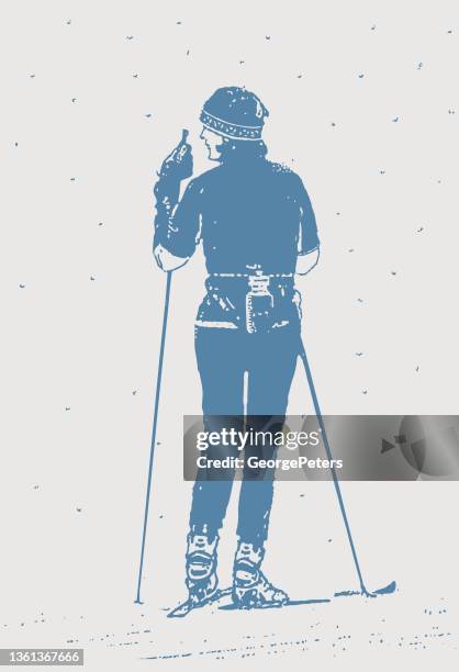 stockillustraties, clipart, cartoons en iconen met cross country skier, isolated vector - cross country skis