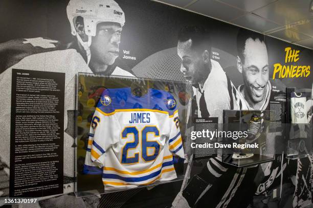 Images of the 2021-22 NHL Presents the American Legacy Black Hockey History Tour traveling museum truck, prior to making 28 stops across North...