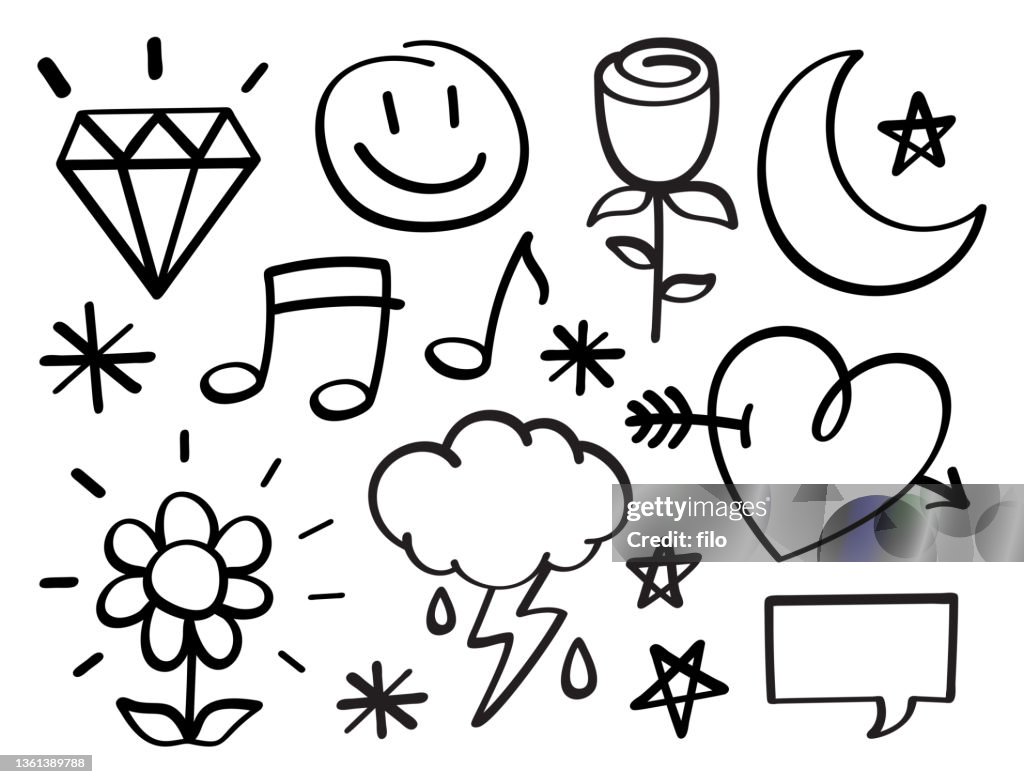 Line Drawing Doodle Symbols