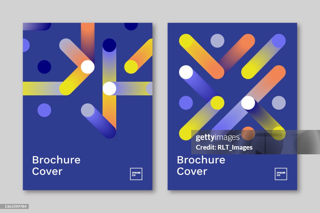 Diseño de portada de folleto con gráficos de conexión geométrica abstractos
