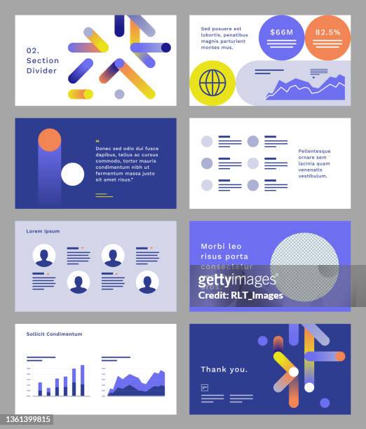 presentation design template with abstract geometric connection graphics - power point templates stock illustrations