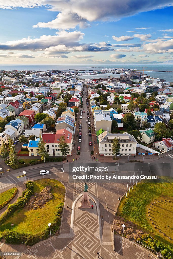 Reykjavik as seen from Hallgrimskirkja tower