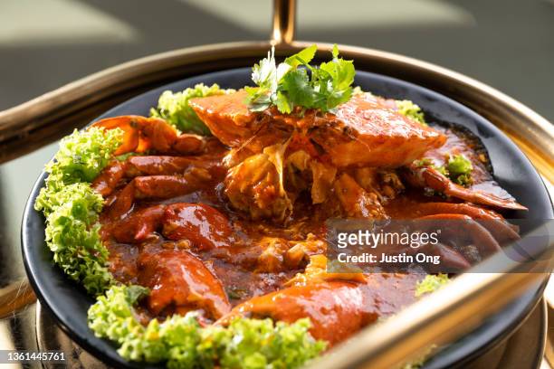 chili crab - chilli crab stock pictures, royalty-free photos & images