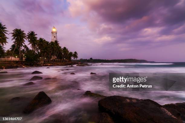 lighthouse dondra head at dusk, sri lanka - colombo stock pictures, royalty-free photos & images