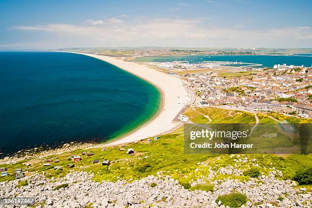 chesil beach portland, dorset, uk - portland stock-fotos und bilder