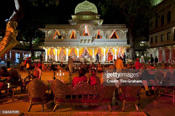 Banquet of 76th Maharana of Mewar, His Highness, Shriji Arvind Singh Mewar of Udaipur, at the City Palace to celebrate Hindu Holi Festival,...