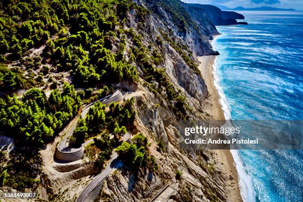 egremni beach on lefkada island, greece - egremni stock pictures, royalty-free photos & images