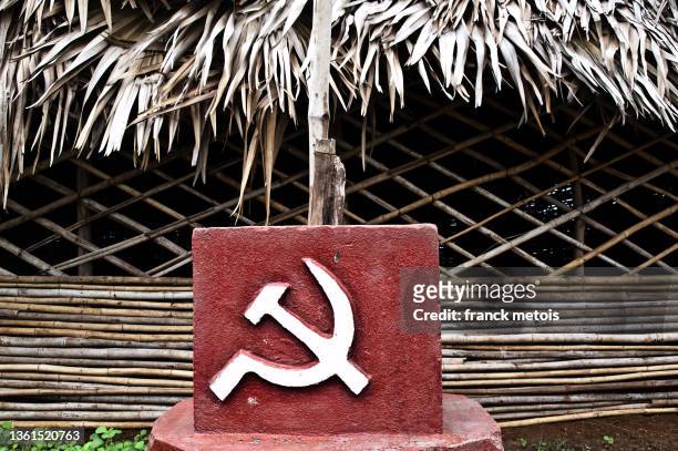 communist logo in tribal india - communism logo stock pictures, royalty-free photos & images