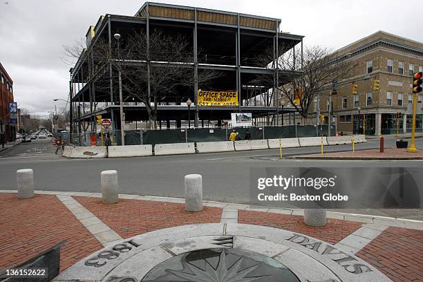 One Davis Square in Somerville, Mass. On Tuesday, April 3, 2007. Fast food restaurant is coming to Davis. One of the square’s main buildings is being...