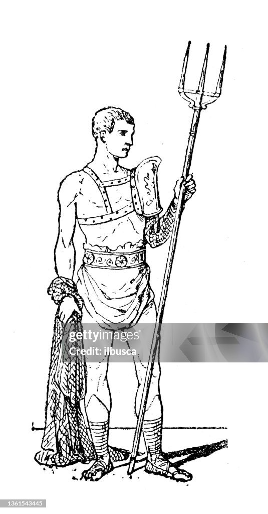 Antique Illustration Retiarius High-Res Vector Graphic - Getty Images