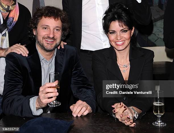 Leonardo Pieraccioni and Laura Torrisi attend the first day of the 16th Annual Capri Hollywood International Film Festival on December 27, 2011 in...