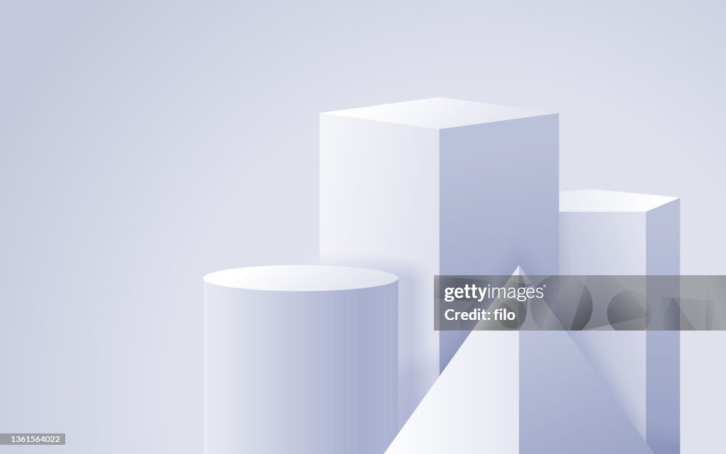 3D shapes Towers Shapes Background