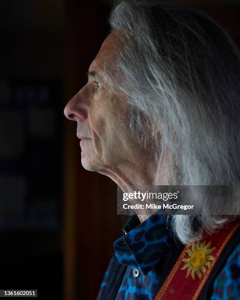 Guitarist, composer, and musician Lenny Kaye is photographed for The Guardian on October 18, 2021 in Pennsylvania.