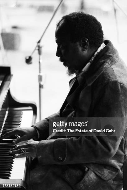 Jazz musician Thelonious Monk performs at the Newport Jazz Festival New York at Yankee Stadium in July 1972 in New York City, New York.