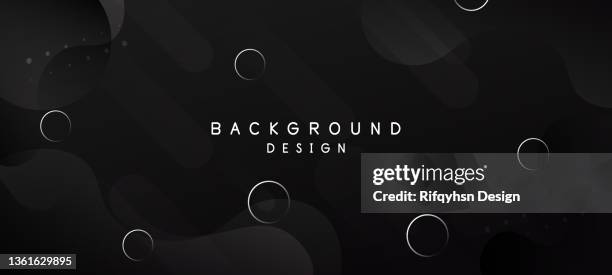 abstract dark black gradient fluid wave background with geometric shape. modern futuristic background. can be use for landing page, book covers, brochures, flyers, magazines, any brandings, banners, headers, presentations, and wallpaper backgrounds - water bubbles on black stock illustrations