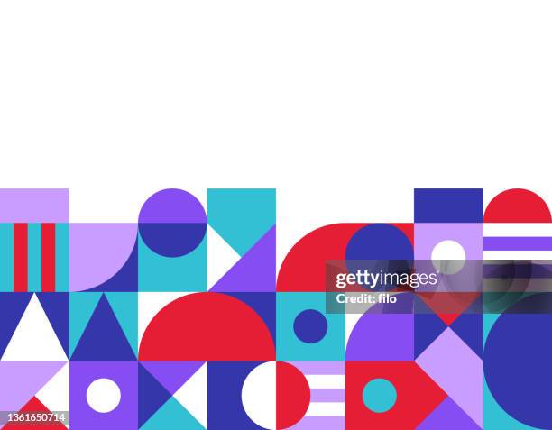 geometric shapes abstract background border pattern - line frame border stock illustrations