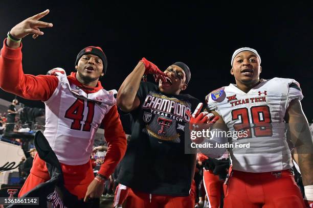 Texas Tech Red Raiders players celebrate after defeating the Mississippi State Bulldogs, 34-7 in the AutoZone Liberty Bowl at Liberty Bowl Memorial...