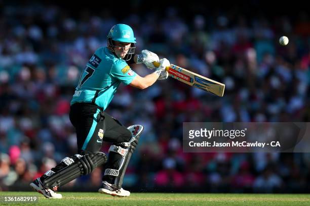 Max Bryant of the Heat bats during the Men's Big Bash League match between the Sydney Sixers and the Brisbane Heat at Sydney Cricket Ground, on...