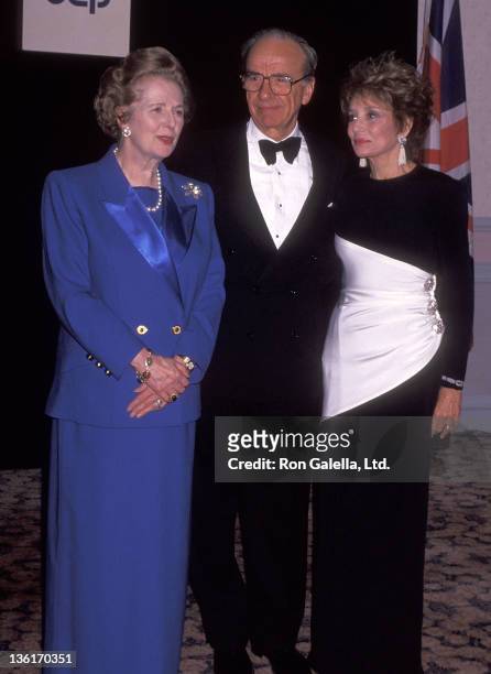 Former Prime Minister Margaret Theatcher, businessman Rupert Murdoch and TV journalist Barbara Walters attend the United Cerebral Palsy of New York...