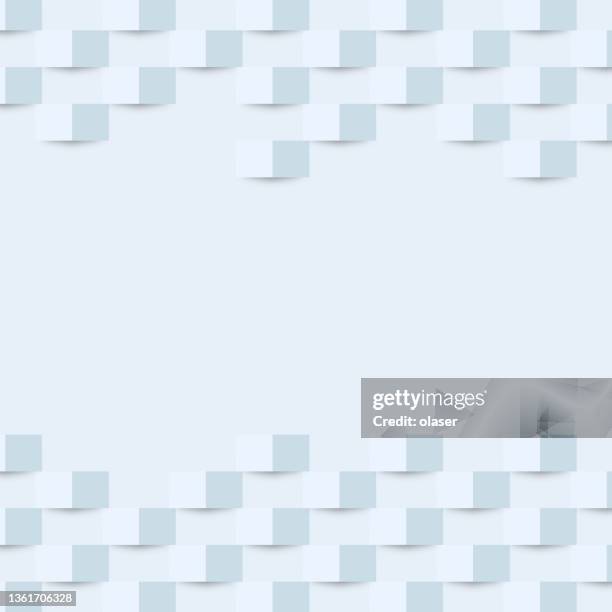 middle copy space and top + bottom band of 3d pattern casting shadow - paper cranes stock illustrations