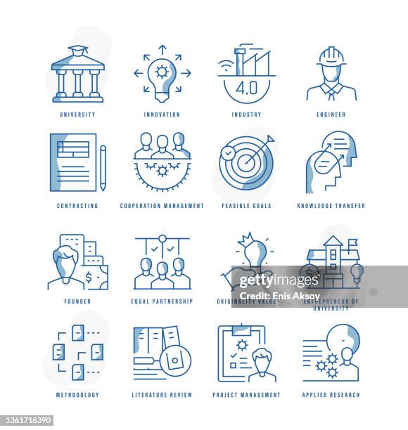 university-industry innovation icons - founder icon stock illustrations