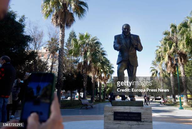 Inauguration of the new sculpture to the Malaga humorist Gregorio Sanchez, Chiquito de la Calzada, located in the public park that bears his name, on...