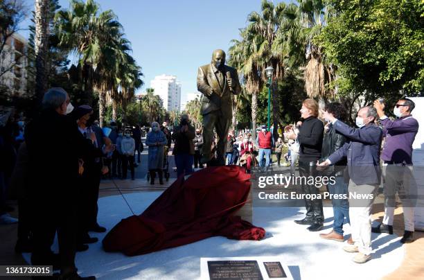 Inauguration of the new sculpture to the Malaga humorist Gregorio Sanchez, Chiquito de la Calzada, located in the public park that bears his name, on...