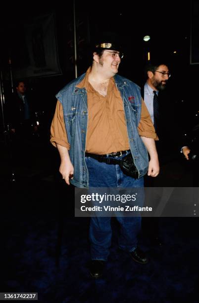 American singer, songwriter and musician John Popper, wearing a denim waistcoat, attends the Universal City premiere of 'Blues Brothers 2000', held...