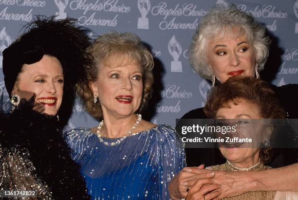 The cast of 'The Golden Girls' attend the 17th Annual People's Choice Awards, held at Paramount Studios in Los Angeles, California, 11th March 1991.