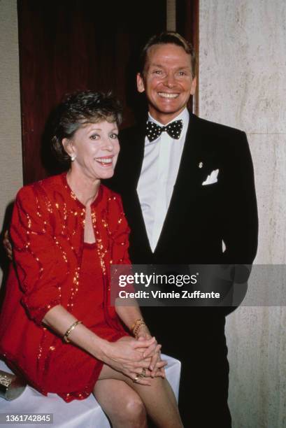 American actress and comedian Carol Burnett and American fashion designer Bob Mackie attend the Society of Singers' Lifetime Achievement Award...