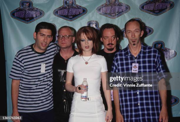 American rock band Garbage attend the 1996 MTV Movie Awards, held at Walt Disney Studios in Burbank, California, 8th June 1996.
