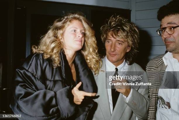 New Zealand model Rachel Hunter and her partner, British singer and songwriter Rod Stewart at the Roxbury Club in West Hollywood, California, 20th...