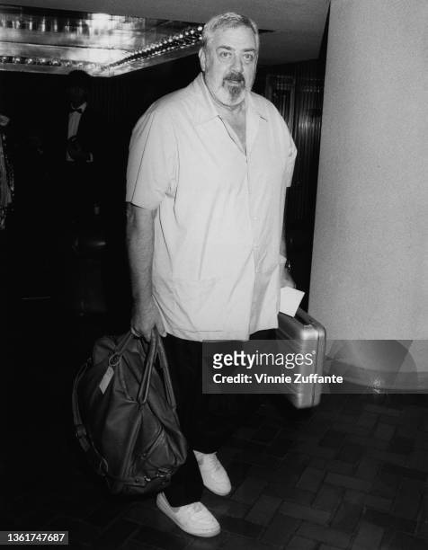 Canadian-American actor Raymond Burr attends rehearsals for the 37th Annual Primetime Emmy Awards at Pasadena Civic Auditorium in Pasadena,...