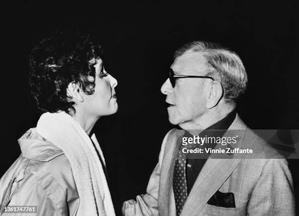 American singer and dancer Lena Horne with American comedian George Burns in New York City, New York, 4th September 1981.