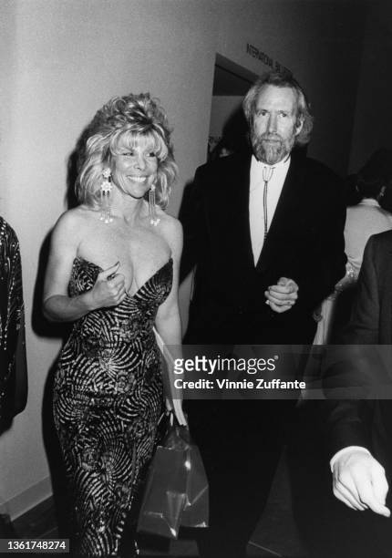 American puppeteer Jane Henson and her husband, American puppeteer Jim Henson attends an People's Choice Awards ceremony, Los Angeles, California,...