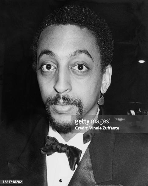 American actor, dancer, and choreographer Gregory Hines attends the American Film Institute Lifetime Achievement Award ceremony, held at the Beverly...