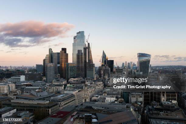 city of london skyline at dusk - private equity stock pictures, royalty-free photos & images