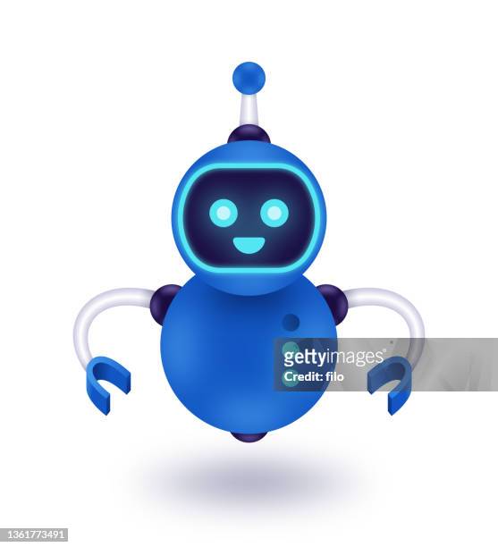 ilustrações, clipart, desenhos animados e ícones de pequeno robô de inteligência artificial - assistant