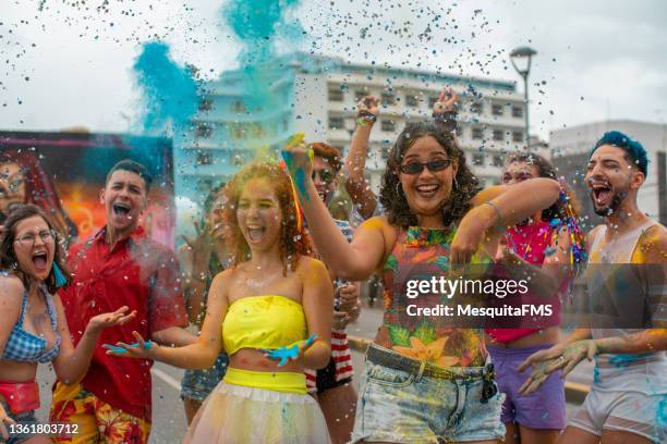 holi festival - block party stock pictures, royalty-free photos & images