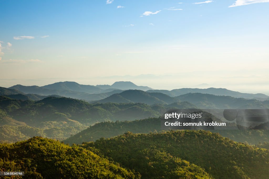 Mountain range in the morning