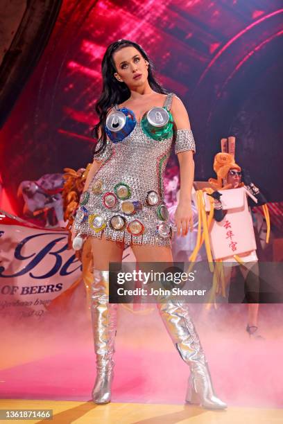 Katy Perry performs onstage during Katy Perry: PLAY Las Vegas Residency at Resorts World Las Vegas on December 29, 2021 in Las Vegas, Nevada.