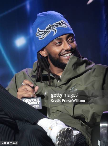 Amine attends 2021 revolt Summit at 787 Windsor on November 11, 2021 in Atlanta, Georgia.