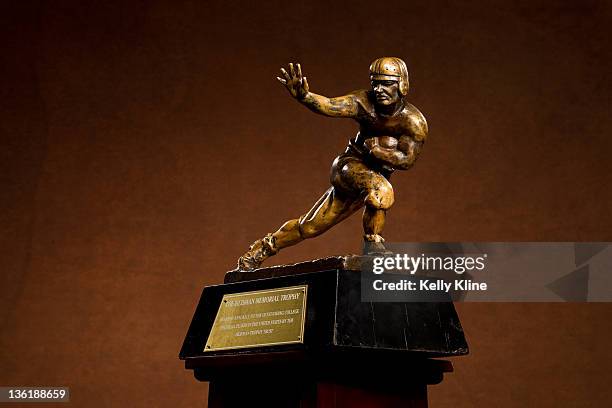 The Heisman Trophy, on December 11, 2011 in New York City. NOTE TO USER: Photographer approval needed for all Commercial License requests.