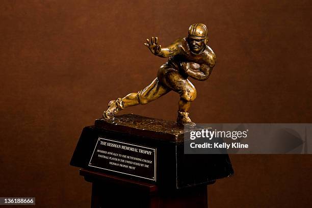 The Heisman Trophy, on December 11, 2011 in New York City. NOTE TO USER: Photographer approval needed for all Commercial License requests.