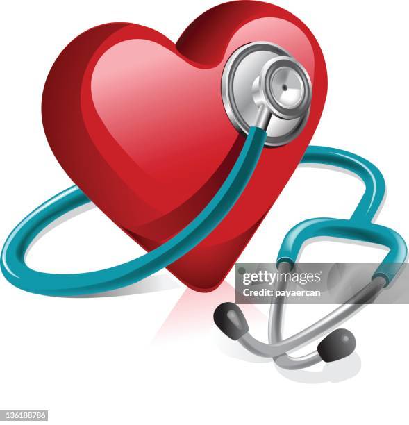 herz - stethoscope heart stock-grafiken, -clipart, -cartoons und -symbole