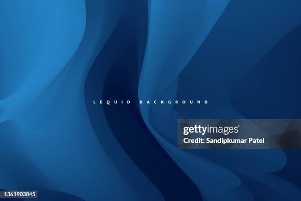 trendy starry sky with fluid and geometric shapes - blue gradient - abstract wave stock illustrations