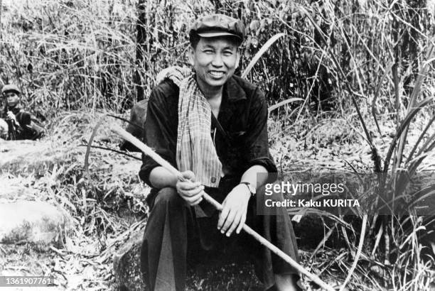 Portrait du premier ministre Pol Pot dans le maquis